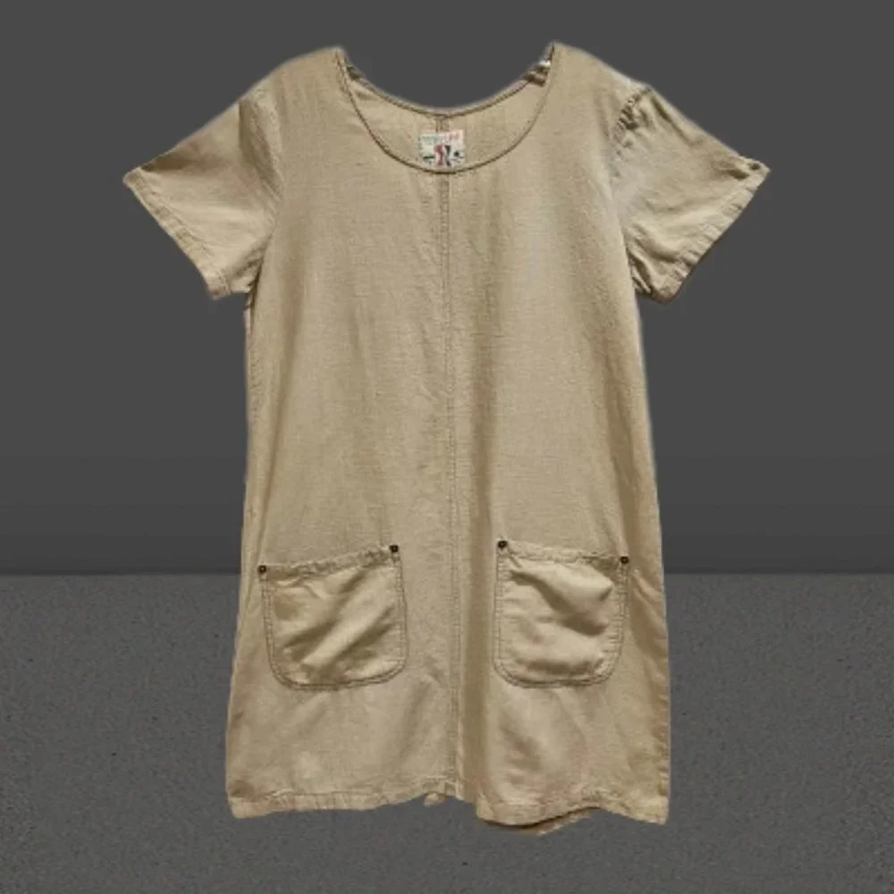 Studiowear Cotton/Linen Tan Dress - M - Picture 1 of 6